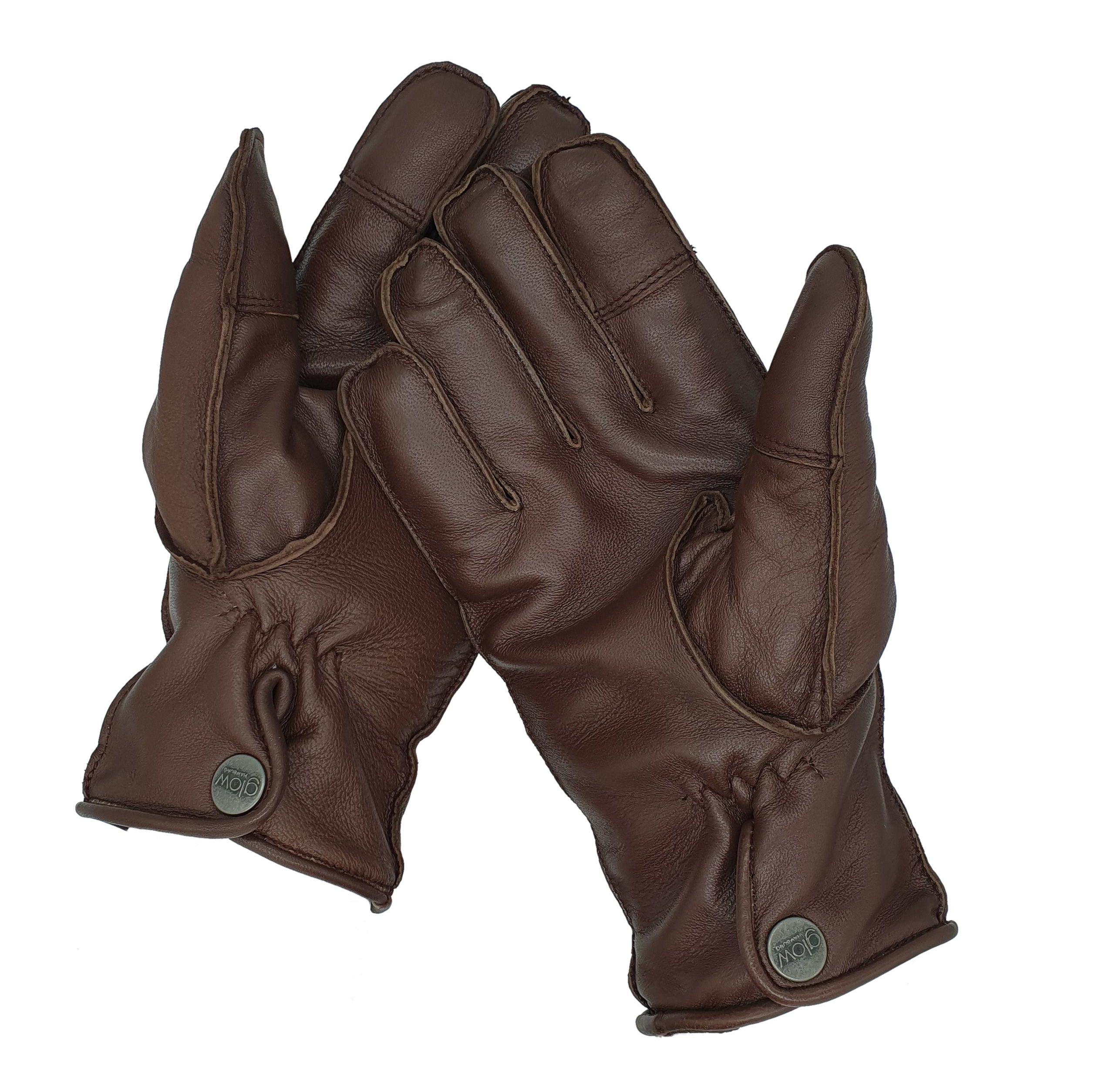 Winter Lederhandschuhe Herren aus 100% Schafs-Leder mit Fleece-Fütterung braun