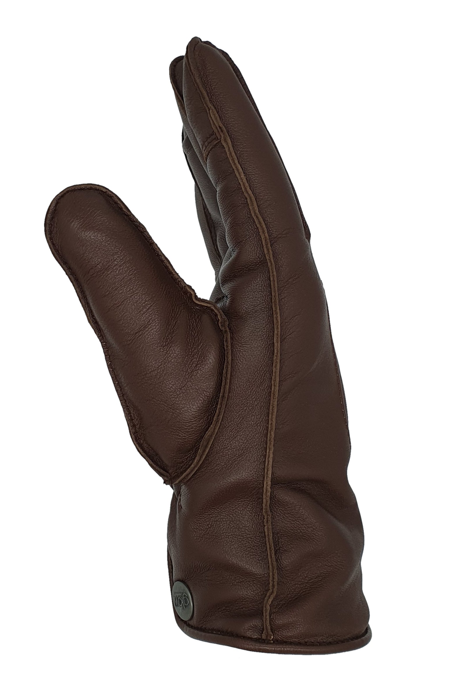 Winter Lederhandschuhe Herren aus 100% Schafs-Leder mit Fleece-Fütterung braun