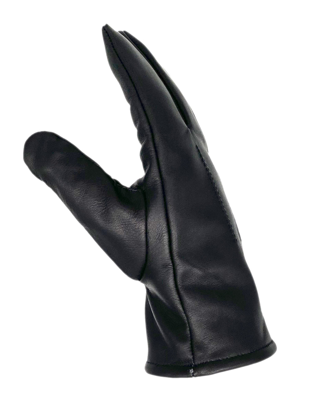 Winter Lederhandschuhe Herren aus 100% Schafs-Leder mit Fleece-Fütterung schwarz