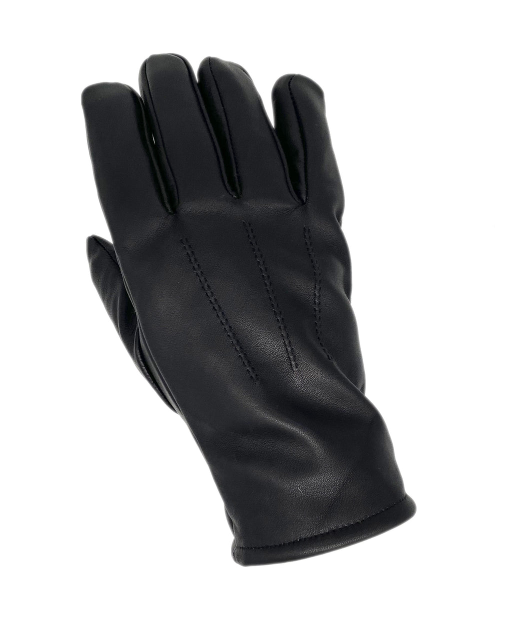 Winter Lederhandschuhe Herren aus 100% Schafs-Leder mit Fleece-Fütterung schwarz
