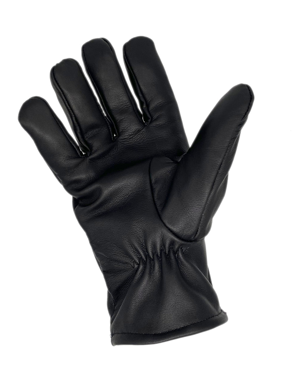 Winter Lederhandschuhe Herren aus 100% Schafs-Leder mit Fleece-Fütterung schwarz